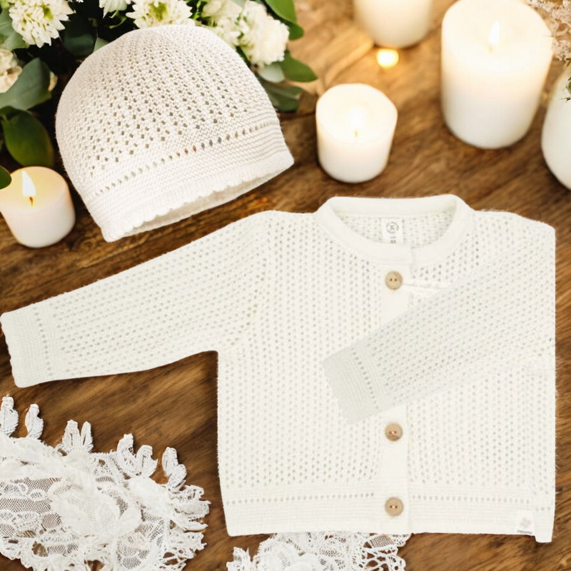 GOTS BABY-Mütze, Struktur Standard | wollweiß 